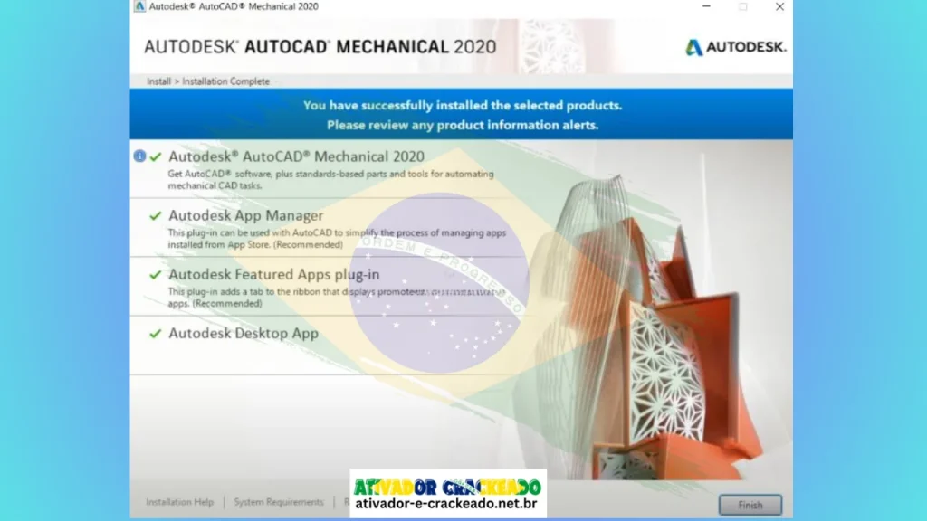 Autocad Mechanical 2020 instalado com sucesso